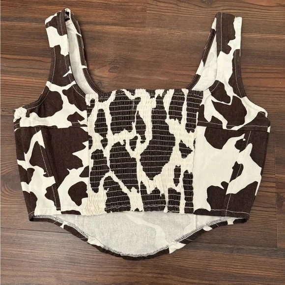 Cow Print Women's Crop Top - Picture 3 of 3